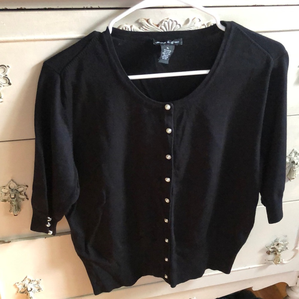 Audrey & Grace vintage elbow sleeve cardigan. With pearl buttons XL